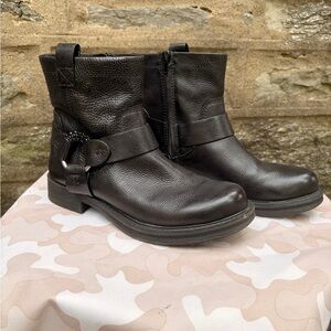 Black Vegan Leather Ankle Boots